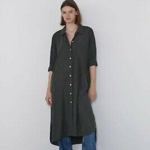 Zara Shirt Dress Gray-Green Size L